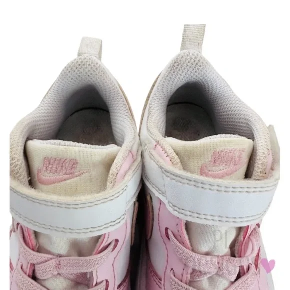 Nike Court Borough Low Recraft Sneakers White/Pink Girls 9C Little Kid Shoes - Picture 4 of 8